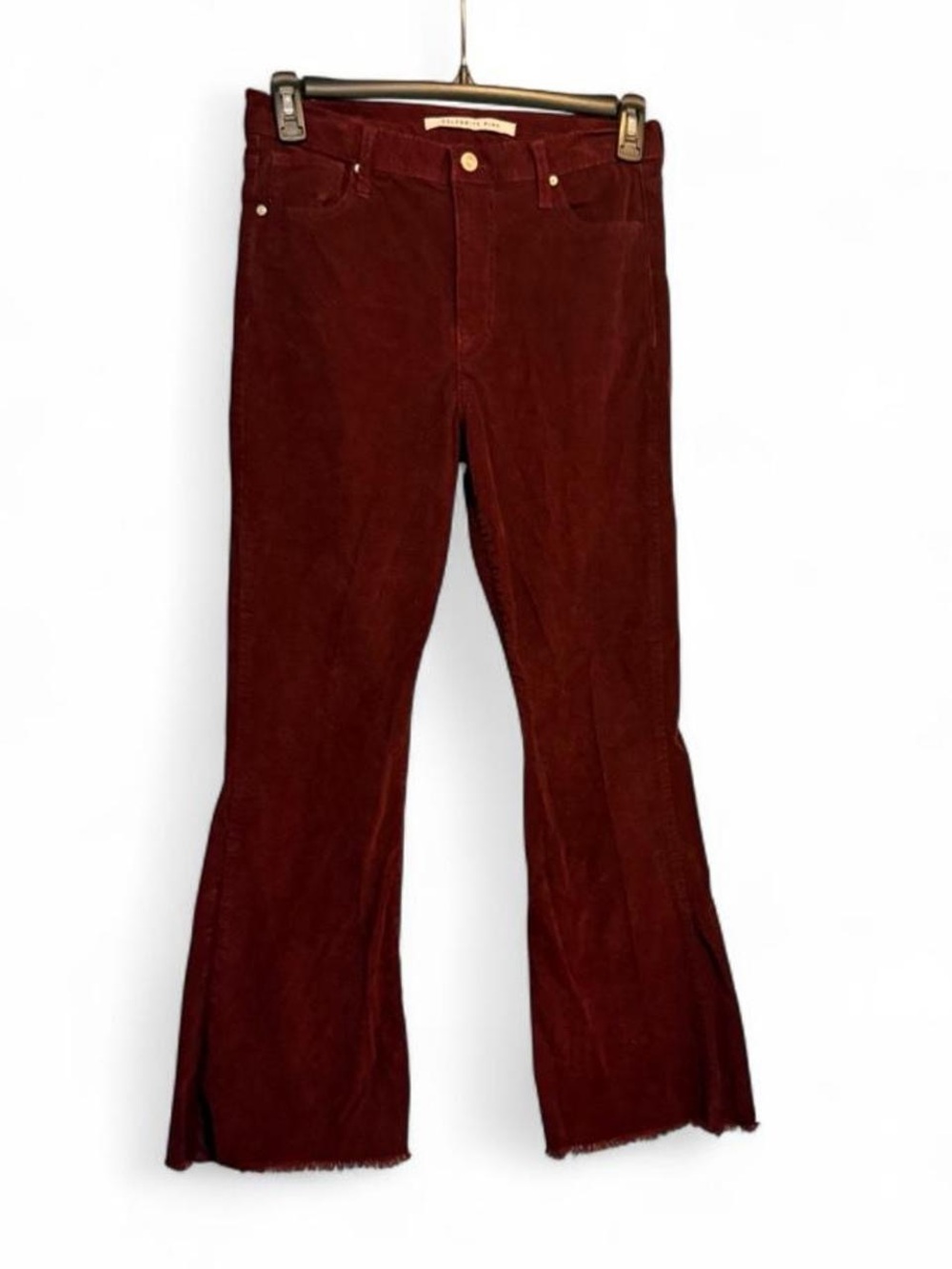 Celebrity Pink Corduroy Flare Jeans in Deep Burgundy